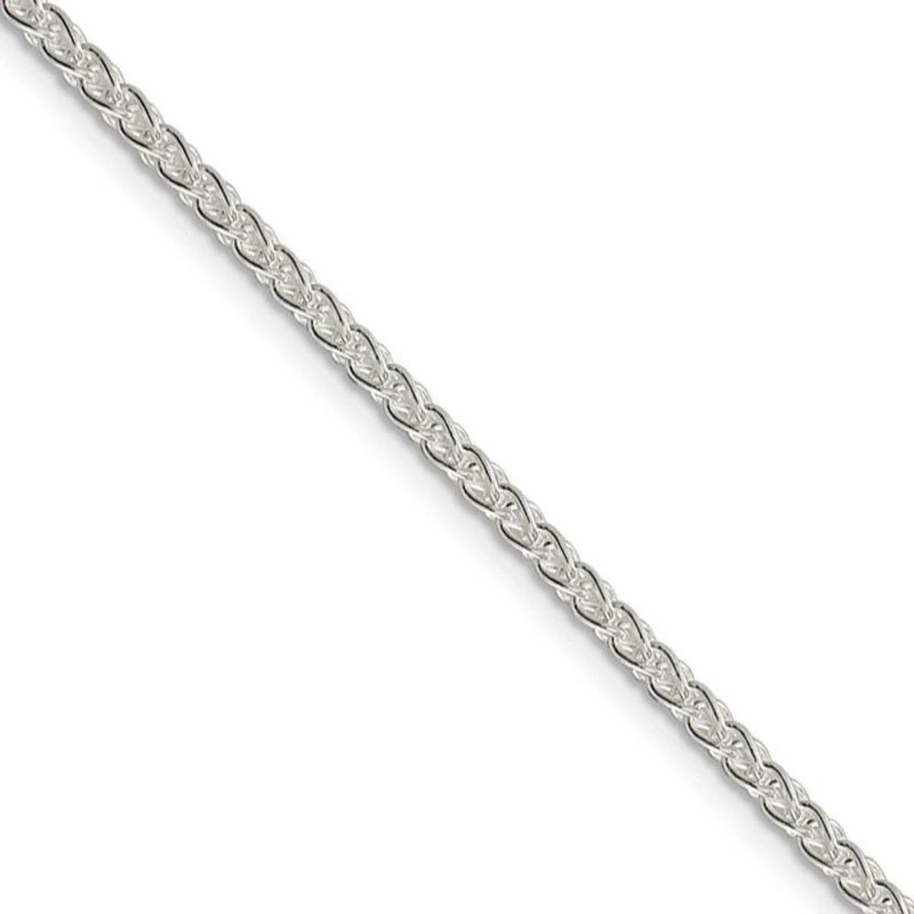 2.5mm Sterling Silver, Round Solid Spiga Chain Necklace, 26 Inch